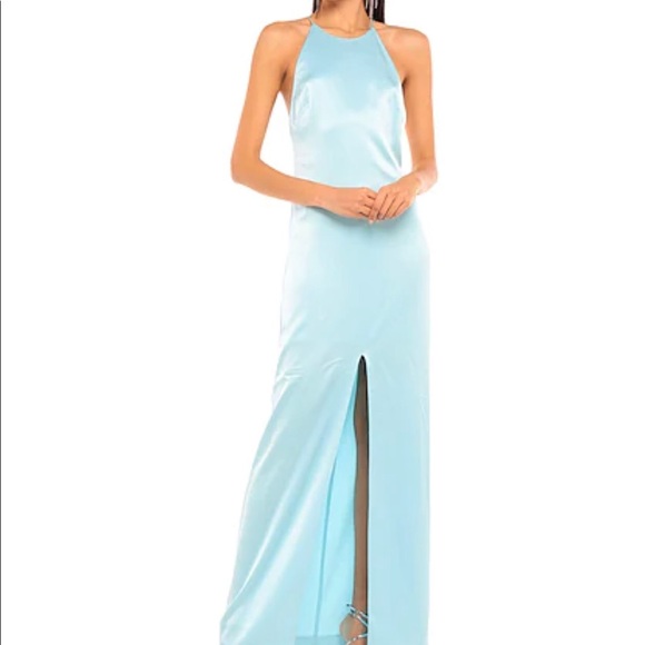 Alice + Olivia Ettley Halter Maxi Powder Blue - Picture 2 of 7